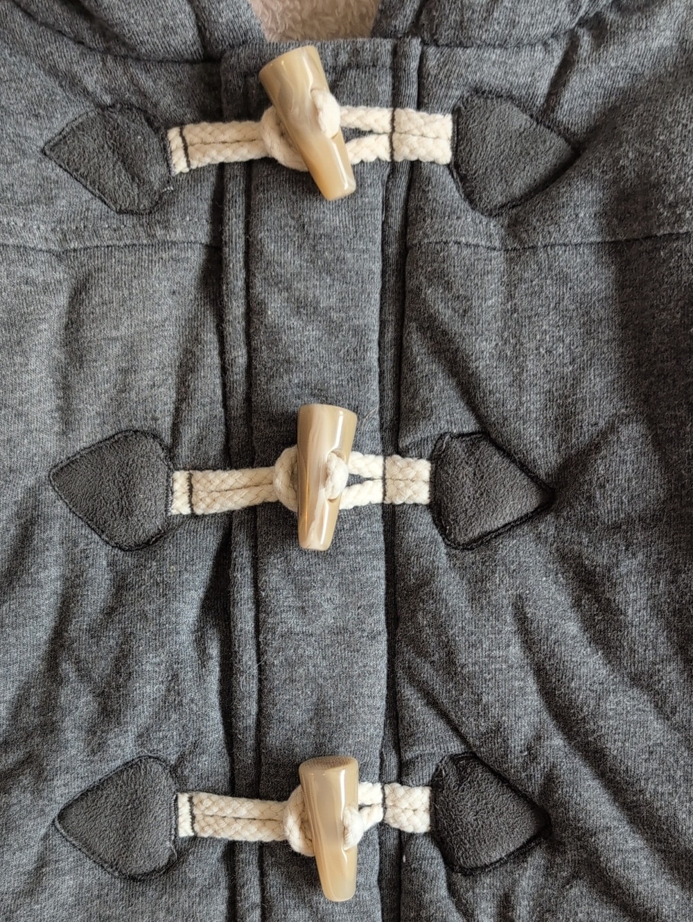 George Baby Charcoal Gray Hooded Toggle Duffle Coat Fleece Lined 12-18M - Picture 8 of 10